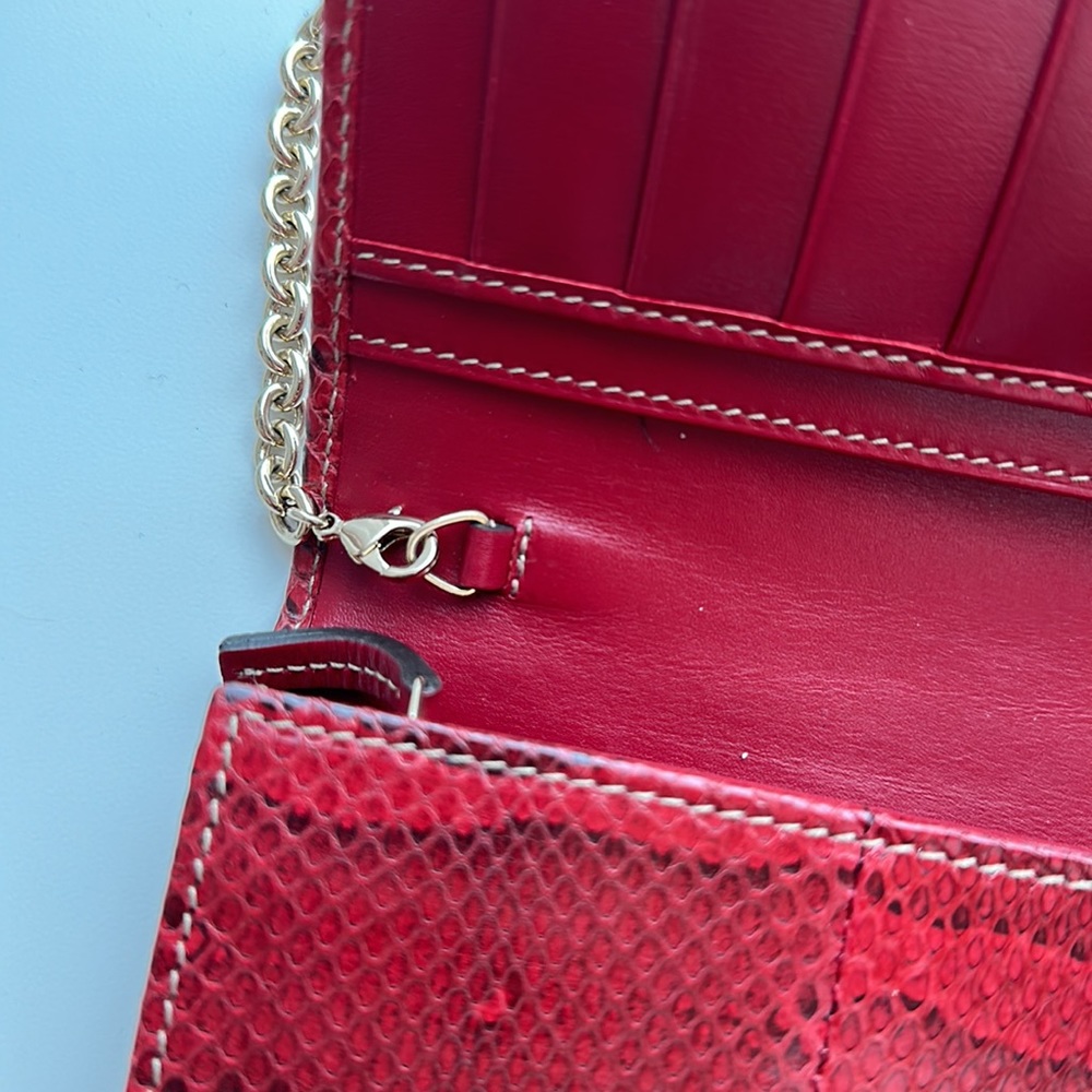 Authentic Gucci Python Leather Wallet On Chain - … - image 4